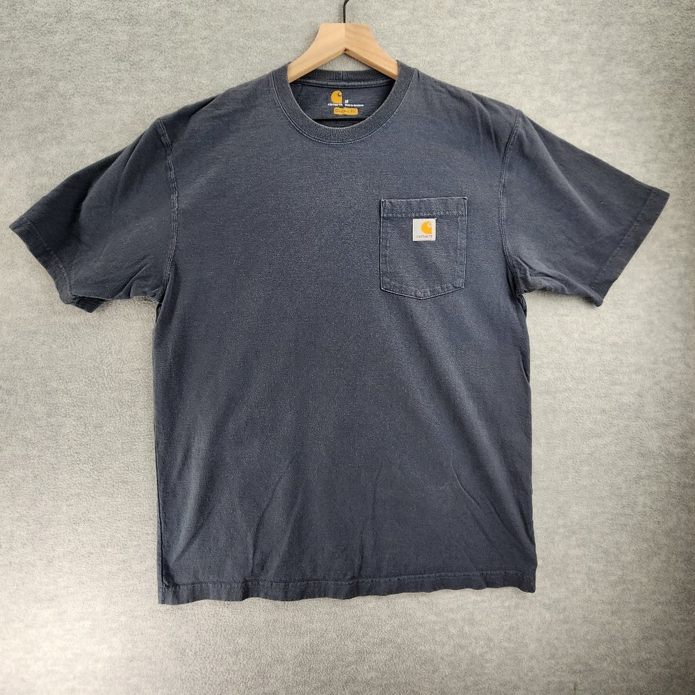 Carhartt Shirt Mens Medium Gray Tee 1 Pocket Classic Fit Workwear Logo K87 BLS